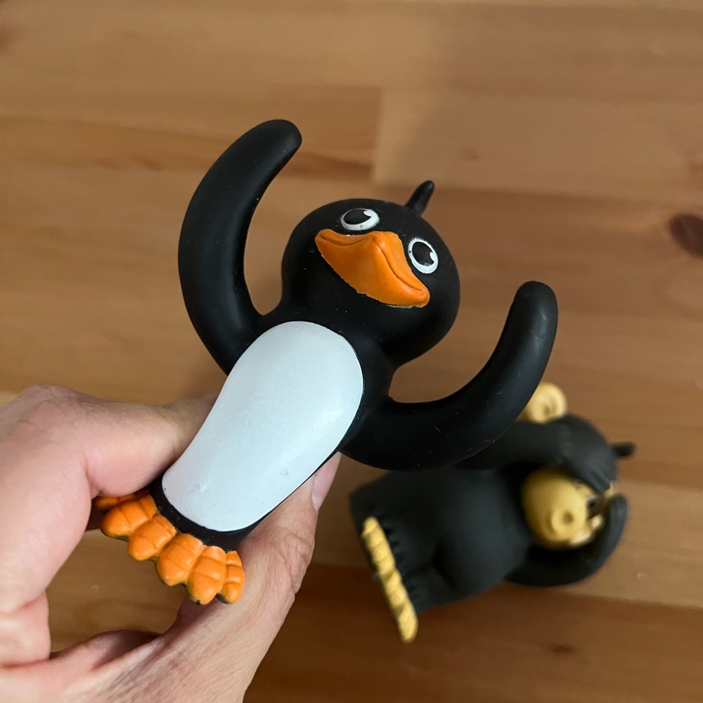 Rubber Peekaboo Toy - penguin, gorilla